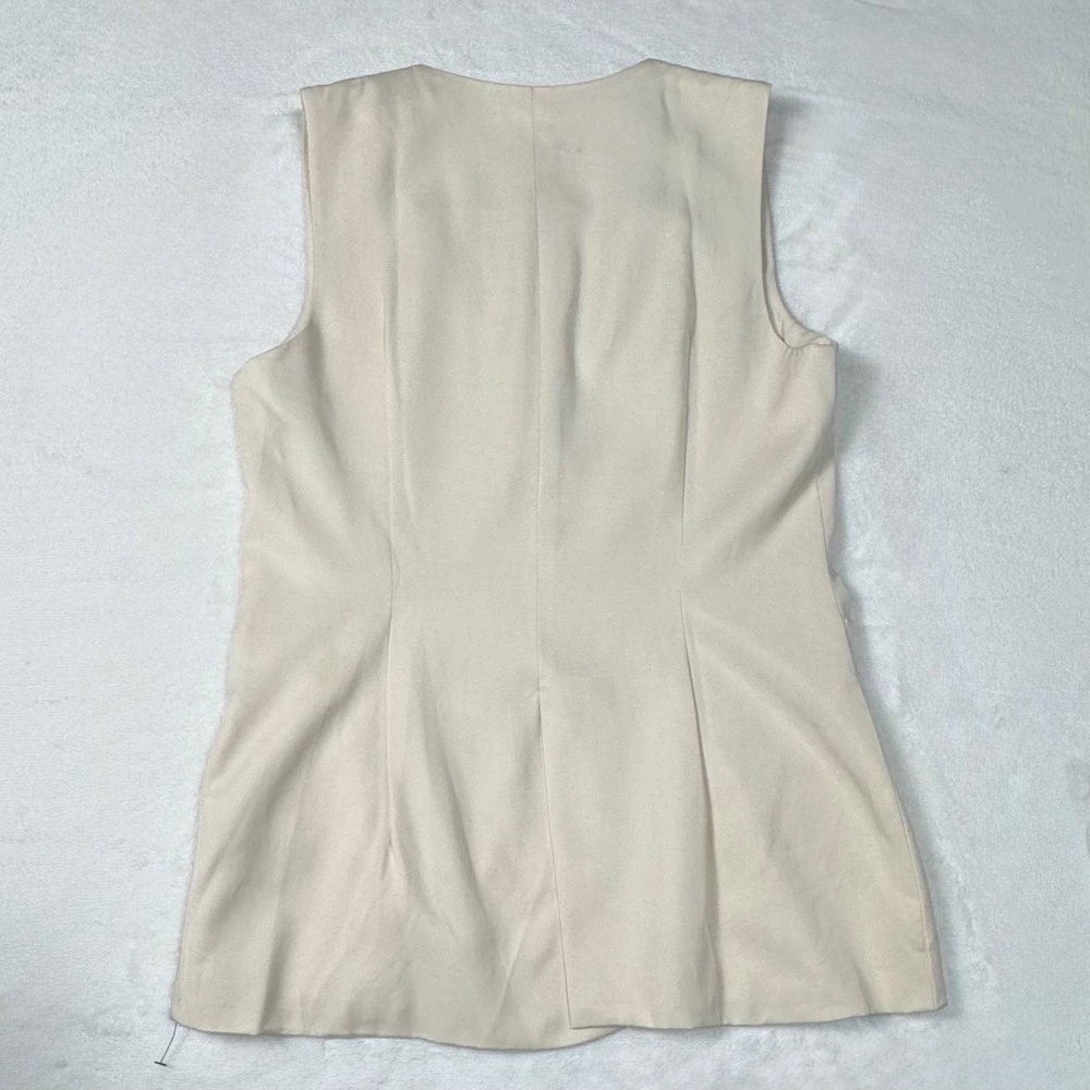 Reformation Casey Vest - Tailored Longline Waistcoat/ Sleeveless Top Cream - Picture 4 of 13